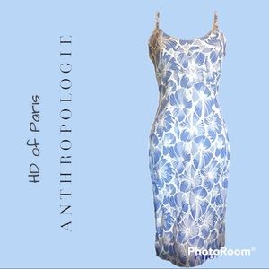 HD in Paris | Anthro Blue Floral Summer dress 4 small